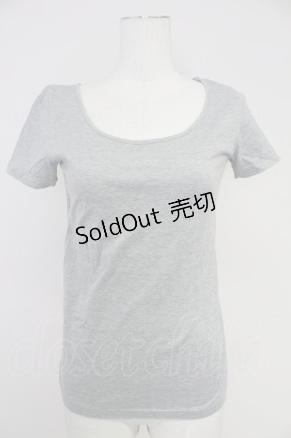 画像1: PINK HOUSE / シンプル半袖カットソー  グレー T-25-10-30-012-LO-TO-SA-ZI (1)