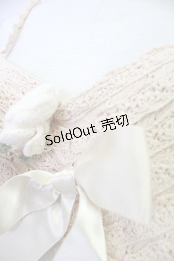 画像6: PINK HOUSE / カメリアモチーフリボンニットベビードール  アイボリー T-25-10-30-001-LO-TO-SA-ZI (6)