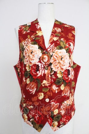 画像: INGEBORG / 花柄ベスト  赤 T-25-10-30-015-LO-TO-SA-ZT