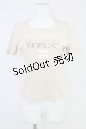 画像: INGEBORG / ロゴワッペン半袖カットソー S アイボリー T-25-10-30-002-LO-TO-SA-ZI