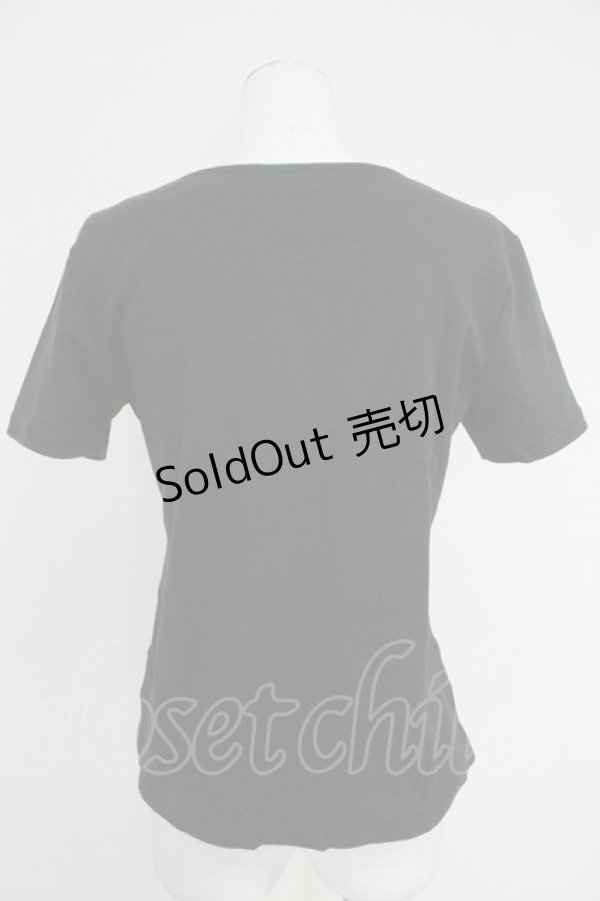 画像2: PINK HOUSE / ロゴプリント半袖カットソー L 黒Ｘ白 T-25-10-30-017-LO-TO-SA-ZI (2)