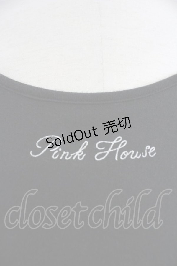 画像3: PINK HOUSE / ロゴプリント半袖カットソー L 黒Ｘ白 T-25-10-30-017-LO-TO-SA-ZI (3)
