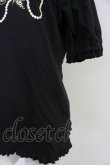 画像4: PINK HOUSE / パールネックレスローズプリントカットソー  黒Ｘ白 T-25-10-30-018-LO-TO-SA-ZI (4)