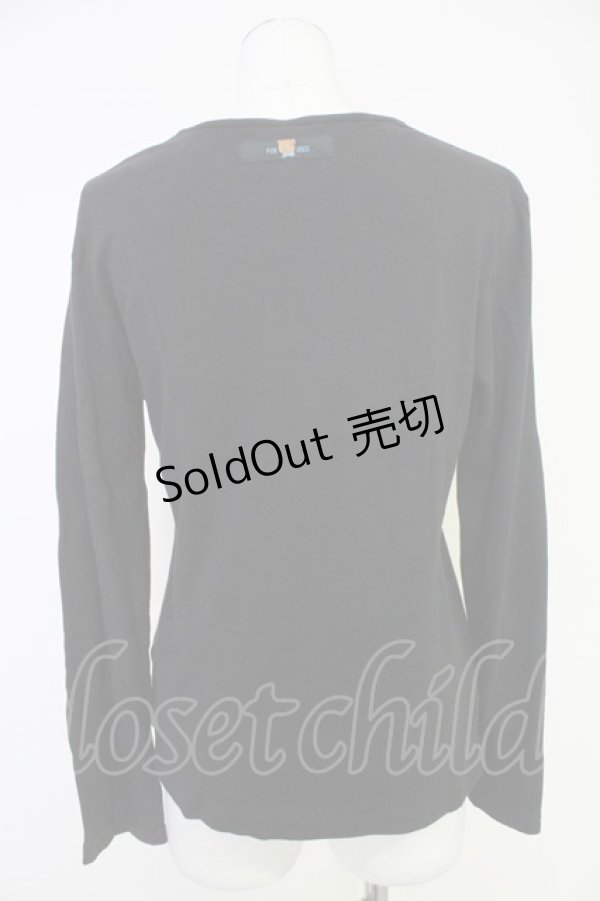 画像2: PINK HOUSE / ロゴプリントカットソー L 黒Ｘ白 T-25-10-30-020-LO-TO-SA-ZI (2)