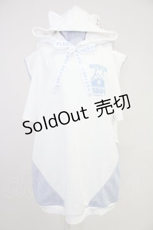 画像: NOEMIE / ねこ耳配色オープンショルダージャージ  白Ｘサックス T-25-10-30-021-LO-TO-SA-ZT