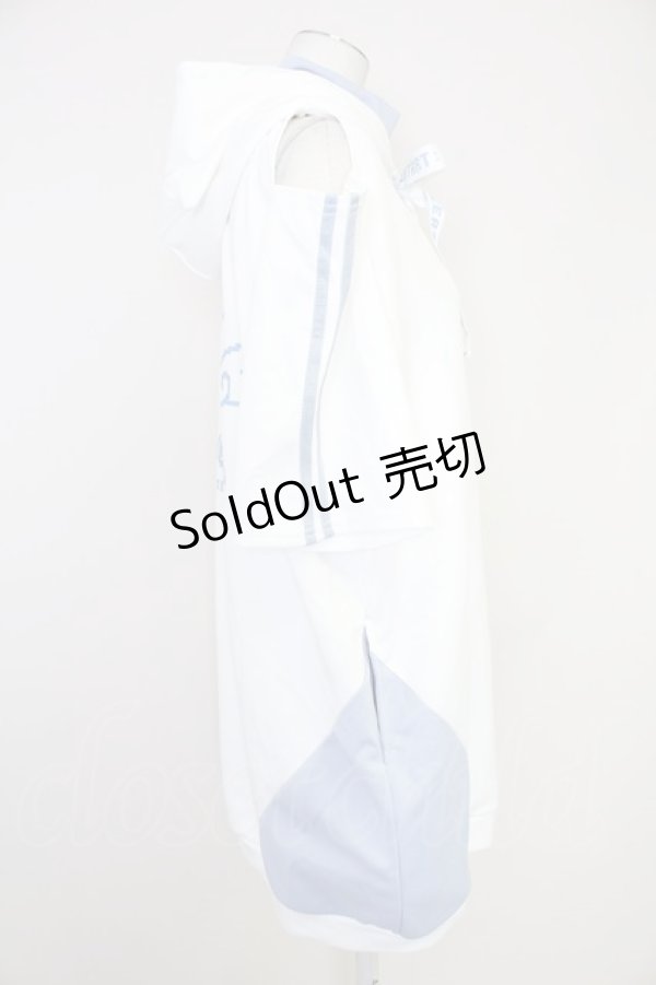 画像3: NOEMIE / ねこ耳配色オープンショルダージャージ  白Ｘサックス T-25-10-30-021-LO-TO-SA-ZI (3)