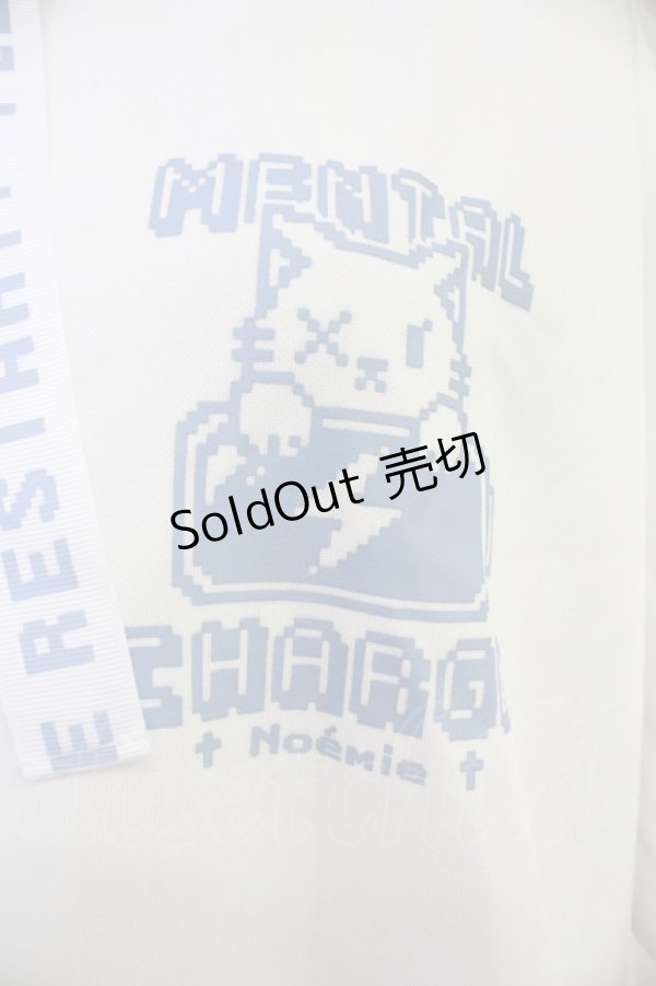 画像4: NOEMIE / ねこ耳配色オープンショルダージャージ  白Ｘサックス T-25-10-30-021-LO-TO-SA-ZI (4)