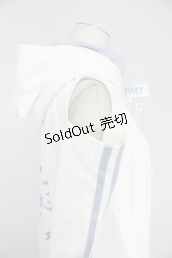 画像5: NOEMIE / ねこ耳配色オープンショルダージャージ  白Ｘサックス T-25-10-30-021-LO-TO-SA-ZI (5)