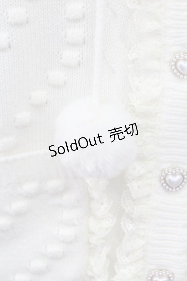 画像5: Secret Honey / ハートパールボタンフードニットカーディガン  白 T-25-11-06-022-CA-TO-SA-ZT (5)