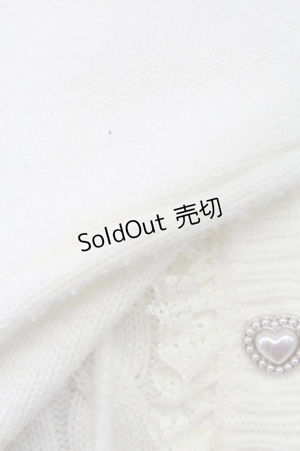 画像6: Secret Honey / ハートパールボタンフードニットカーディガン  白 T-25-11-06-022-CA-TO-SA-ZT (6)