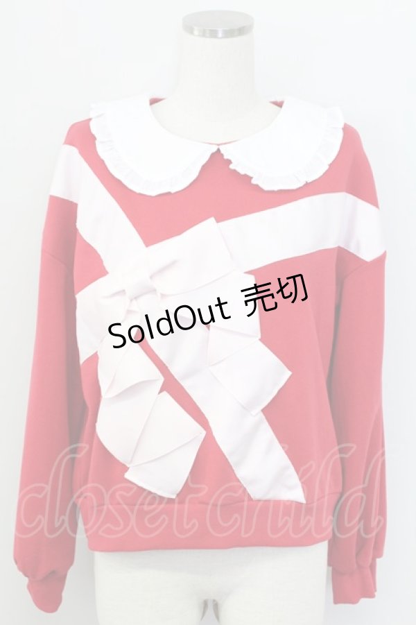 画像1: Ank Rouge / プレゼントリボントップス  赤ＸピンクＸ白 T-25-11-06-024-CA-TO-SA-ZI (1)