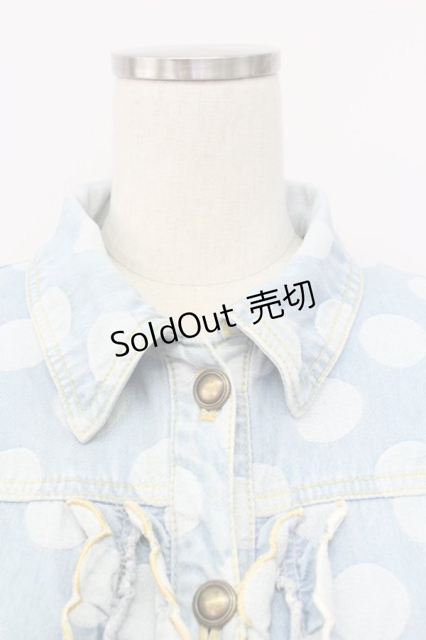 画像3: Emily Temple cute / ドットデニムジャケット  サックス T-25-11-06-026-ET-JA-SA-ZI (3)