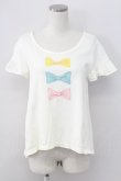 画像1: Emily Temple cute / 3つリボンプリント半袖カットソー  アイボリー T-25-11-06-005-ET-TO-SA-ZT (1)