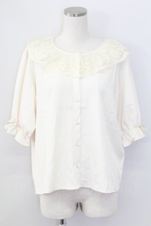 画像: m petit by misako / MSKデシンレースエリブラウス L アイボリー T-25-11-06-006-LO-BL-SA-ZT