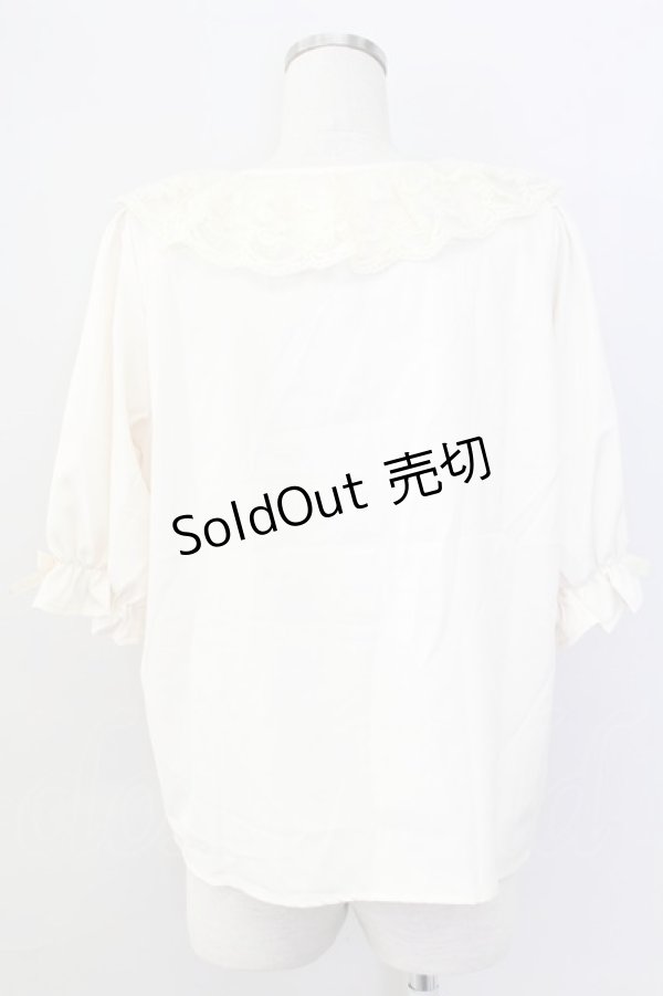 画像2: m petit by misako / MSKデシンレースエリブラウス L アイボリー T-25-11-06-006-LO-BL-SA-ZI (2)