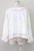 画像2: Nile Perch / カルーセルデザインうさぎ刺繍襟トップス  白ＸピンクＸ青 T-25-11-06-009-LO-TO-SA-ZT (2)