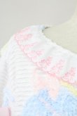 画像3: Nile Perch / カルーセルデザインうさぎ刺繍襟トップス  白ＸピンクＸ青 T-25-11-06-009-LO-TO-SA-ZT (3)