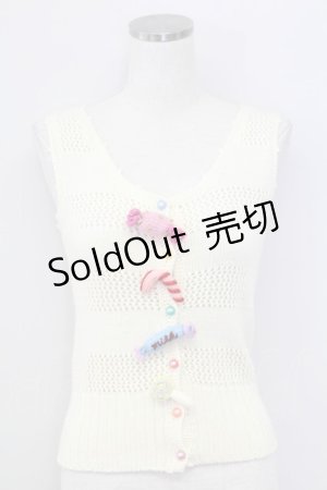 画像: MILK / キャンディあみぐるみベスト  キナリ T-25-11-06-010-ML-TO-SA-ZT