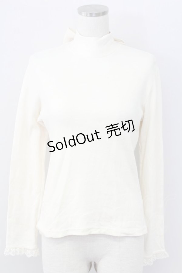 画像1: Emily Temple cute / バックリボンスタンドネックカットソー  アイボリー T-25-11-06-011-ET-TO-SA-ZI (1)