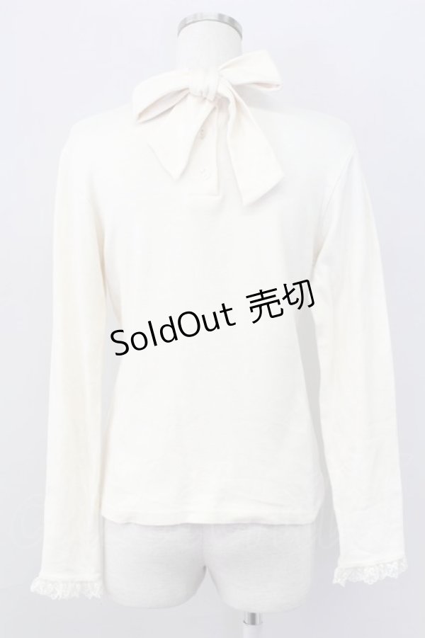 画像2: Emily Temple cute / バックリボンスタンドネックカットソー  アイボリー T-25-11-06-011-ET-TO-SA-ZI (2)