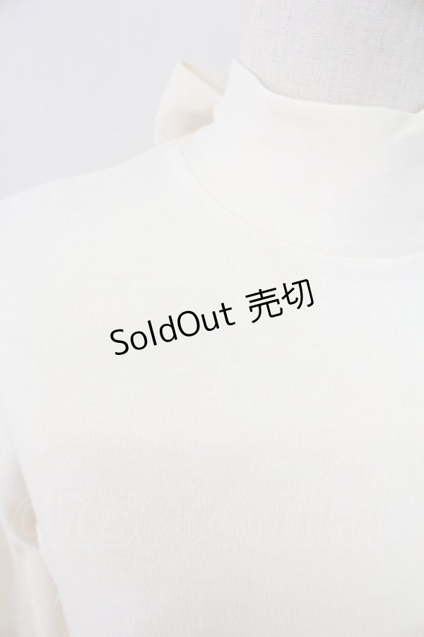 画像3: Emily Temple cute / バックリボンスタンドネックカットソー  アイボリー T-25-11-06-011-ET-TO-SA-ZI (3)