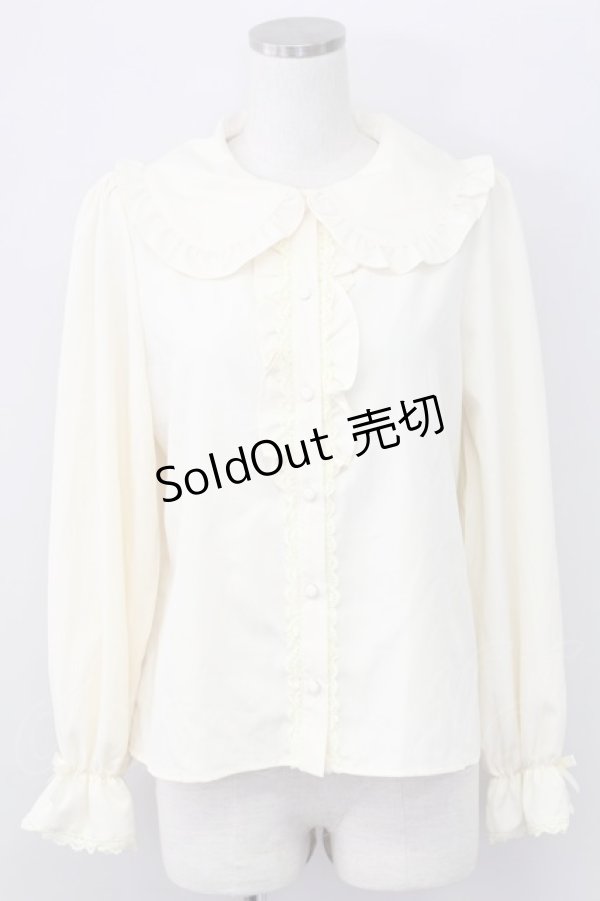 画像1: m petit by misako / AM マルエリフリルブラウス L アイボリー T-25-11-06-012-LO-BL-SA-ZI (1)