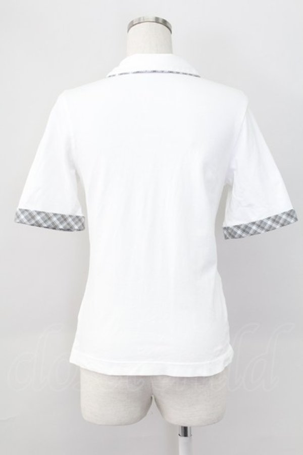 画像2: F i.n.t / チェックタイ付きポロシャツ  白Ｘグレー T-25-11-06-002-CA-BL-SA-ZI (2)