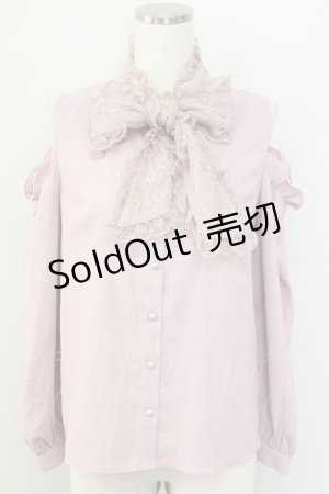 画像: MA*RS / レースリボンタイオフショルダーブラウス  ピンク T-25-11-06-018-EL-BL-SA-ZT