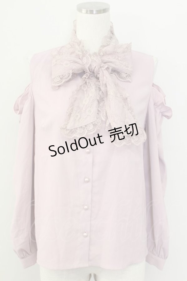 画像1: MA*RS / レースリボンタイオフショルダーブラウス  ピンク T-25-11-06-018-EL-BL-SA-ZT (1)