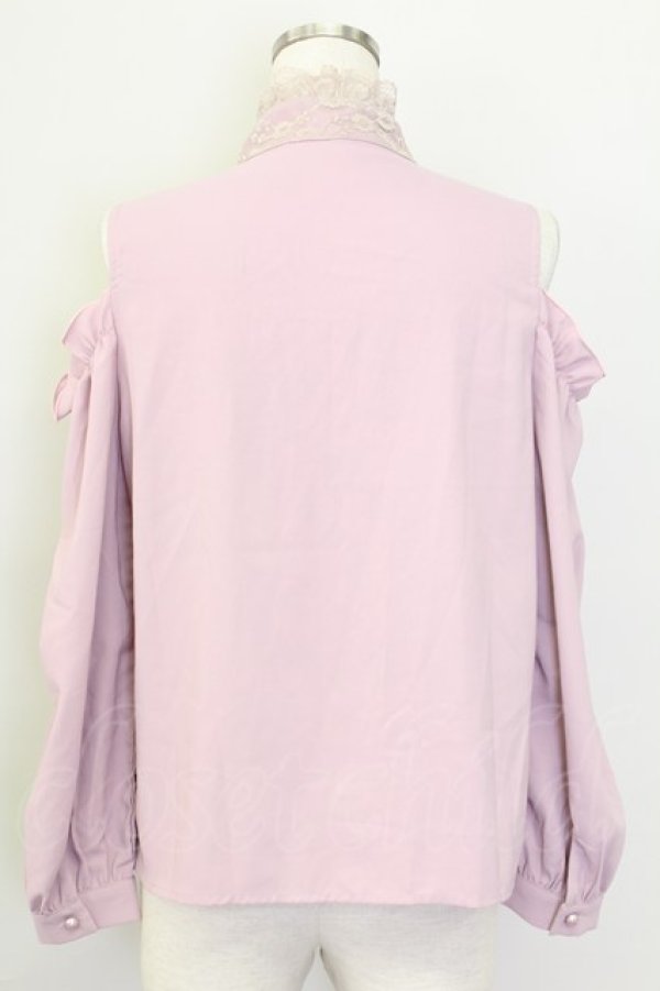 画像2: MA*RS / レースリボンタイオフショルダーブラウス  ピンク T-25-11-06-018-EL-BL-SA-ZT (2)