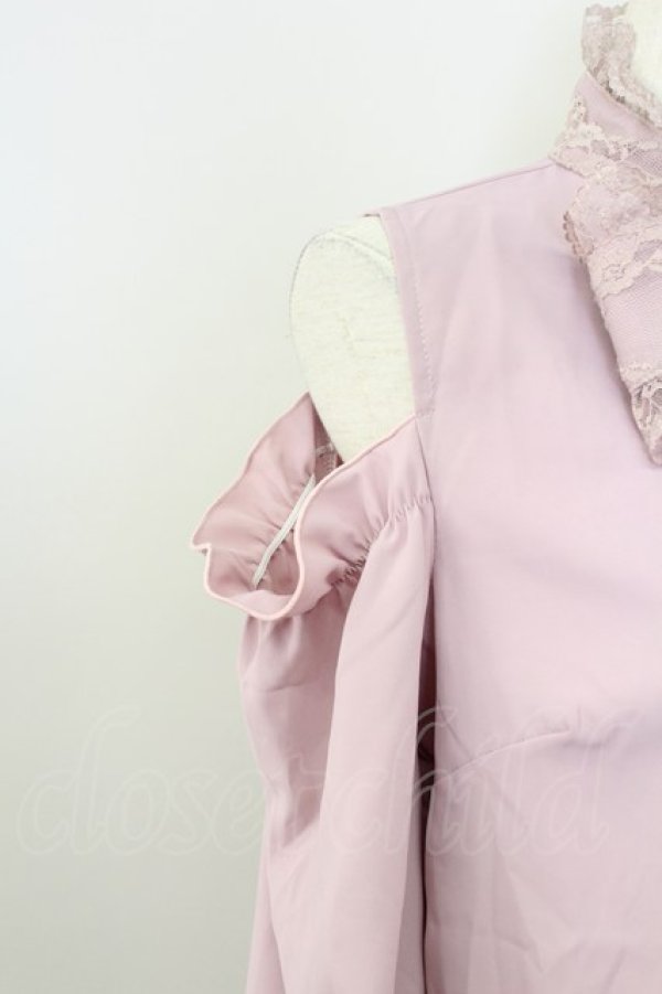 画像3: MA*RS / レースリボンタイオフショルダーブラウス  ピンク T-25-11-06-018-EL-BL-SA-ZT (3)