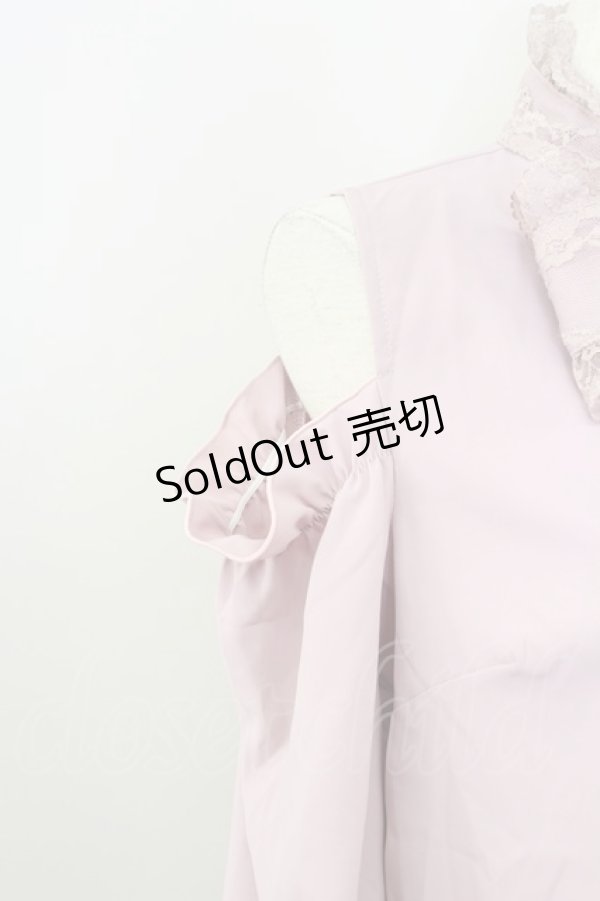 画像3: MA*RS / レースリボンタイオフショルダーブラウス  ピンク T-25-11-06-018-EL-BL-SA-ZT (3)