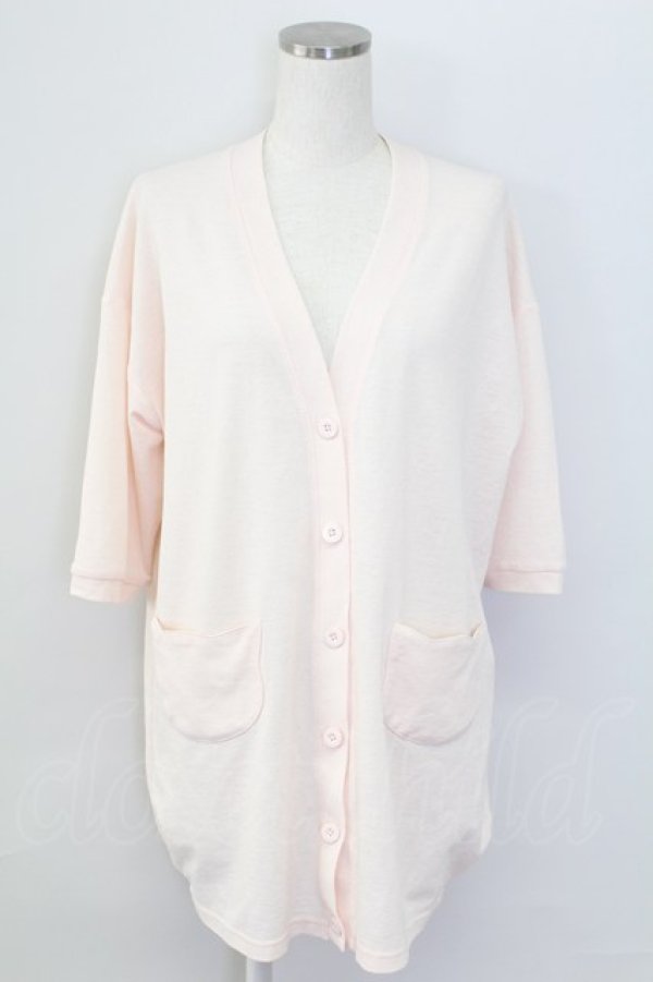 画像1: Rydia / コビニャー刺繍カーディガン  ピンクＸ黒 T-25-11-06-019-PU-TO-SA-ZI (1)