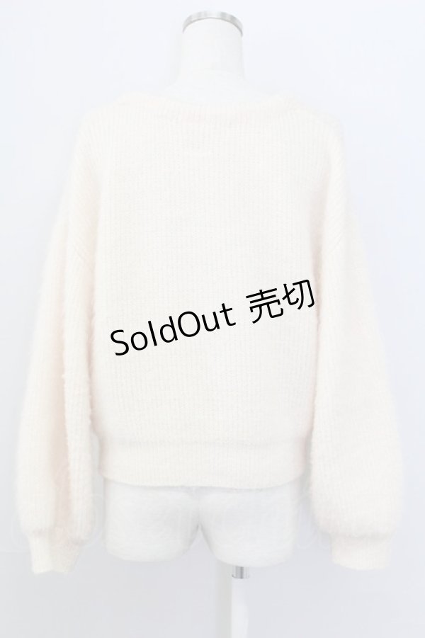 画像2: F&A / フレームローズ釦シュガーラメカーディガン  オフホワイト T-25-11-06-021-LO-TO-SA-ZI (2)