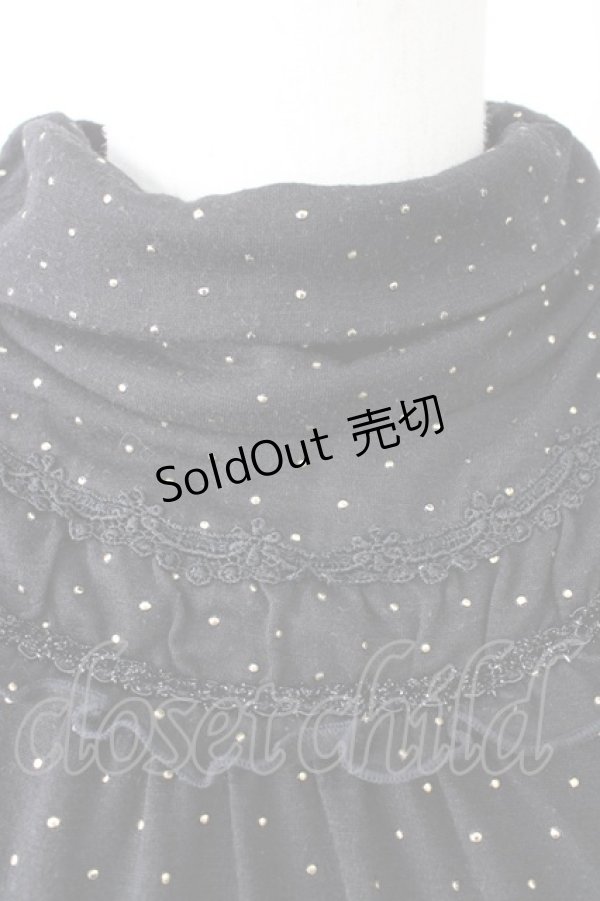 画像4: axes femme / ハイネックドットカットソー  黒Ｘゴールド T-25-11-09-022-AX-TO-SA-ZT (4)