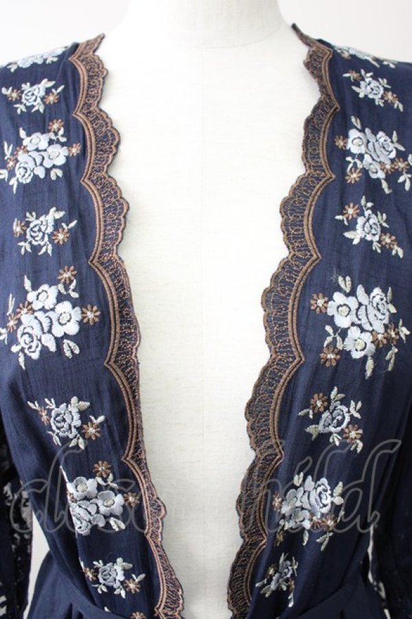 画像3: axes femme / カラー刺繍入りロングカーディガン M コン T-25-11-09-024-AX-TO-SA-ZT509 (3)