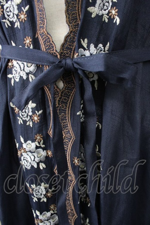 画像4: axes femme / カラー刺繍入りロングカーディガン M コン T-25-11-09-024-AX-TO-SA-ZT509 (4)