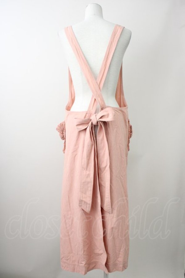 画像2: PINK HOUSE / ローズハートリース刺繍タブリエ  ピンク T-25-11-09-025-LO-OP-SA-ZT509 (2)