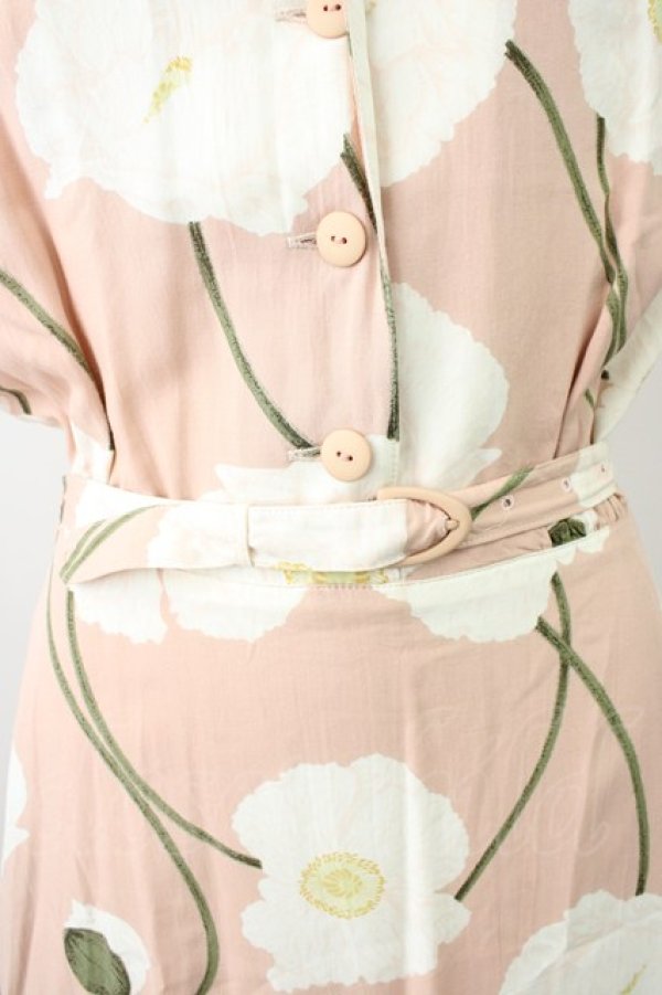 画像4: INGEBORG / 芥子柄ワンピース  ピンク T-25-11-09-030-LO-OP-SA-ZT384 (4)