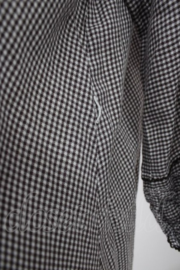 画像6: PINK HOUSE / ギンガムチェック五分袖フリルワンピース  ブラウン T-25-11-09-031-LO-OP-SA-ZT384 (6)