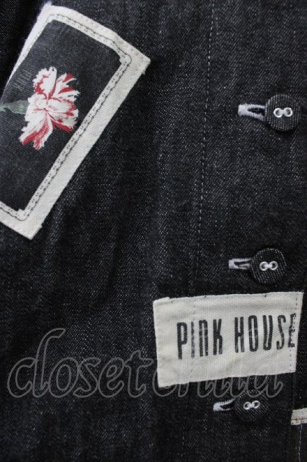 画像7: PINK HOUSE / ワッペンデニムワンピース  黒デニム T-25-11-09-032-LO-OP-SA-ZT423 (7)