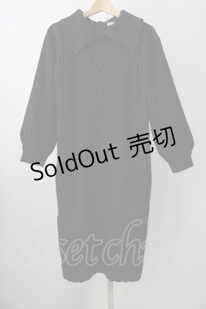 画像: axes femme / 襟デザインニットワンピース  黒 T-25-11-09-033-AX-OP-SA-ZT423