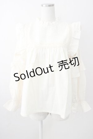 画像: SALON DE SISTER / ピンタックヨークブラウス M キナリ T-25-11-09-035-LO-BL-SA-ZT