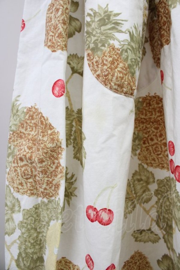 画像3: PINK HOUSE / パイナップル柄ワンピース  白Ｘ黄色Ｘ茶 T-25-11-09-038-LO-OP-SA-ZT440 (3)