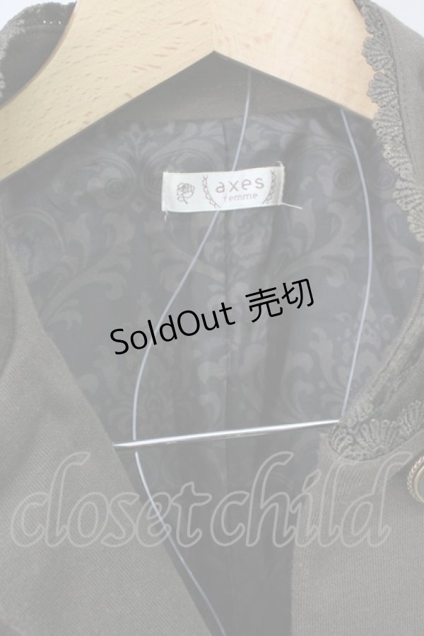 画像4: axes femme / ナポレオン風カットジャケット M カーキ T-25-11-09-042-AX-JA-SA-ZT (4)