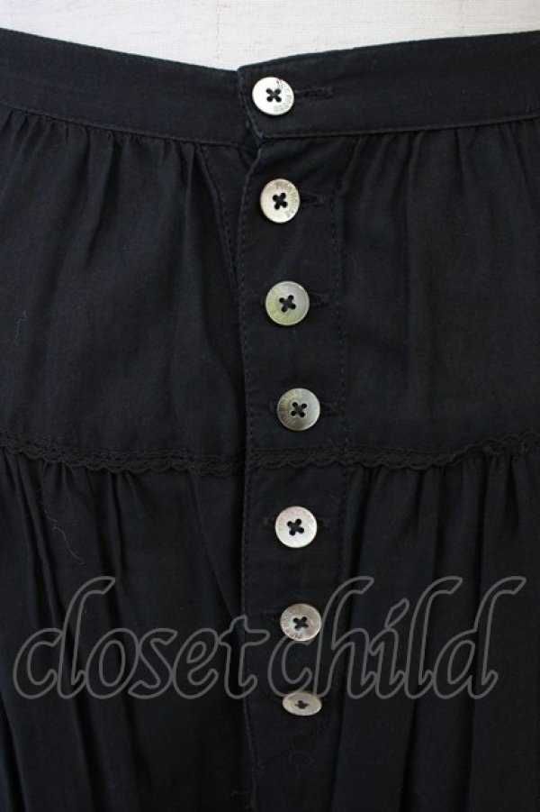 画像3: PINK  HOUSE / フロント縦レース&裾ピンタックスカート  黒 T-25-11-09-045-LO-SK-SA-ZT357 (3)