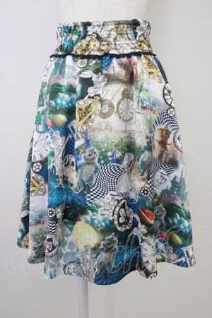 画像: PINK HOUSE CHELSEA / アリスインワンダーランドコラボスカート 2(S) ブルー T-25-11-09-046-EL-SK-SA-ZT