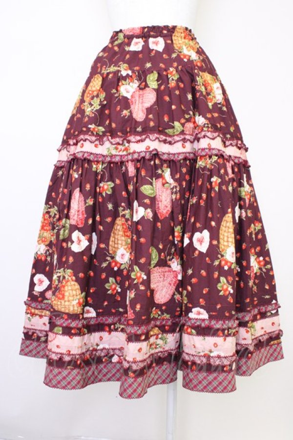 画像2: PINK HOUSE / Very Berry Heartプリントスカート  ボルドー T-25-11-09-049-LO-SK-SA-ZT431 (2)