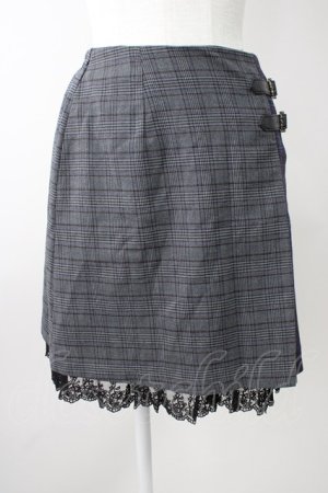 画像: axes femme POETIQUE / パッチワーク切替えミニスカート M チャコール T-25-11-09-050-AX-SK-SA-ZT