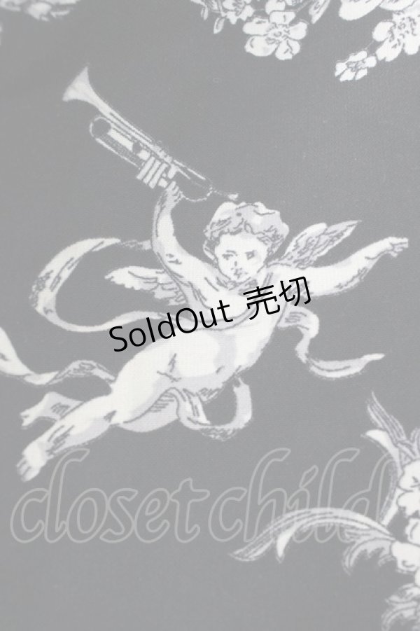 画像4: axes femme / エンジェルローズプリントスカート  黒Ｘ白 T-25-11-09-051-AX-SK-SA-ZT (4)